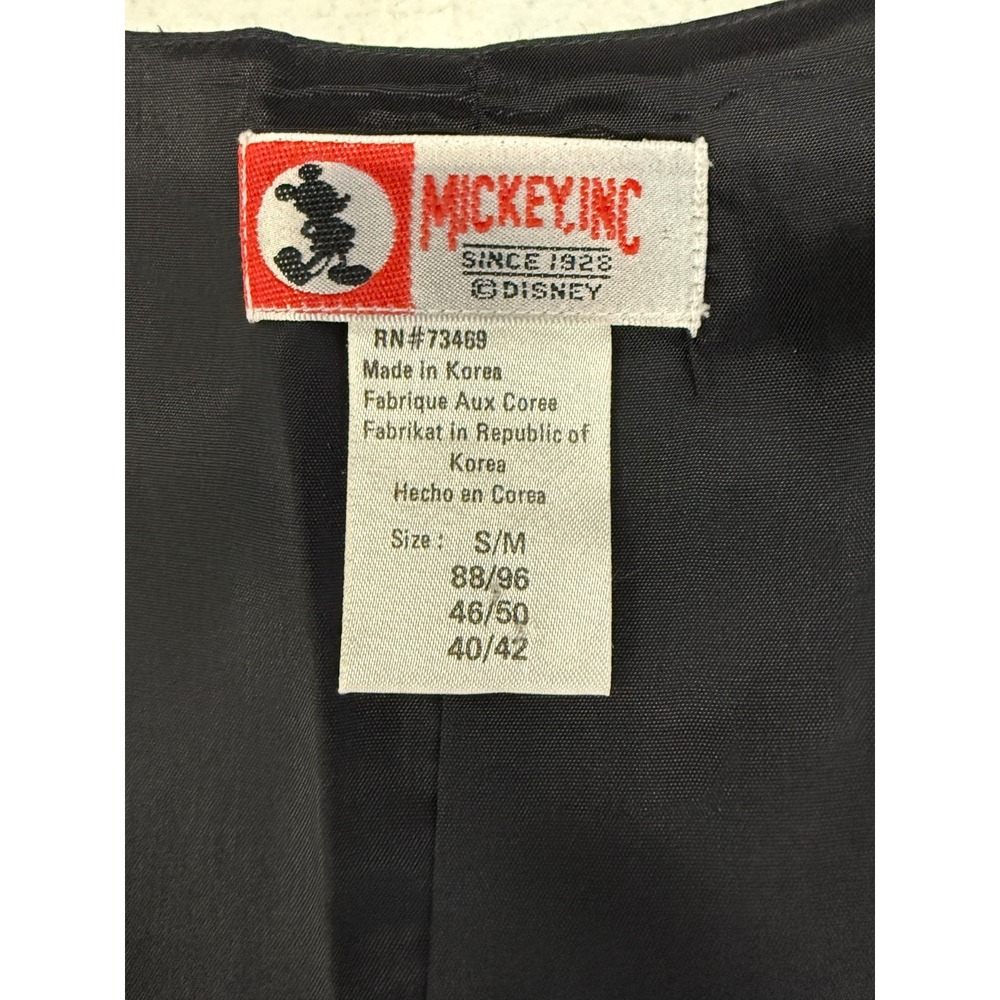 Vintage Mickey Inc Disney 100% Silk Vest Black Men's Large Mickey Mouse - Picture 6 of 12